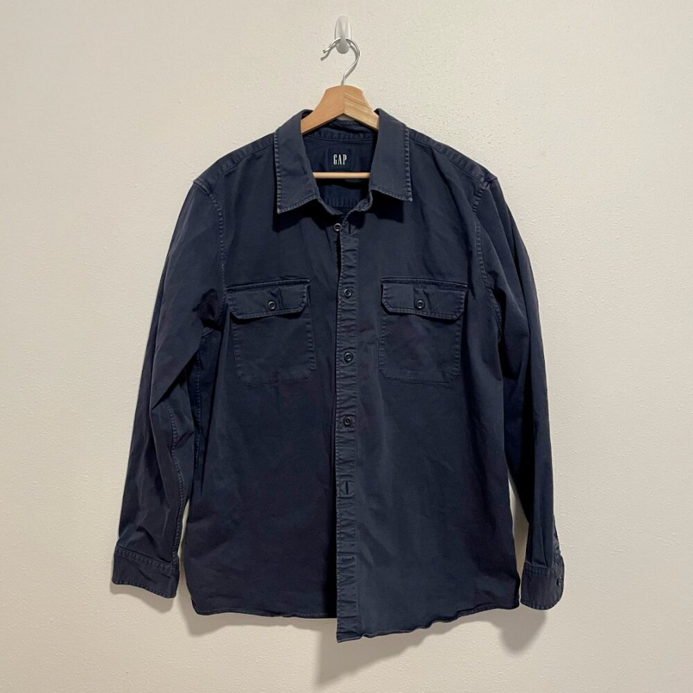 GAP Navy Twill Utility Shirt